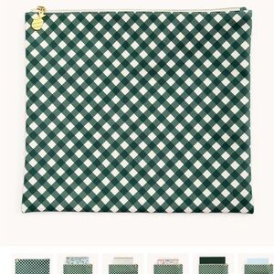 Camp Green Gingham Zip Planner Pouch Sleeve